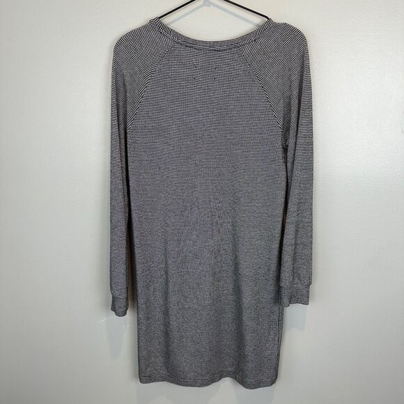Lou & Grey Houndstooth Long Sleeve Sweater Dress Black White Womens XS Career - Picture 5 of 5